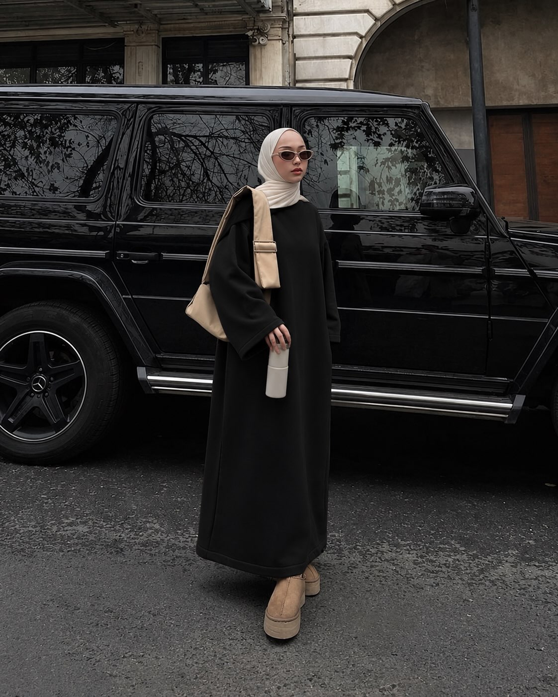 Fustan pambuku i gjatë i zi – PURE MODESTY