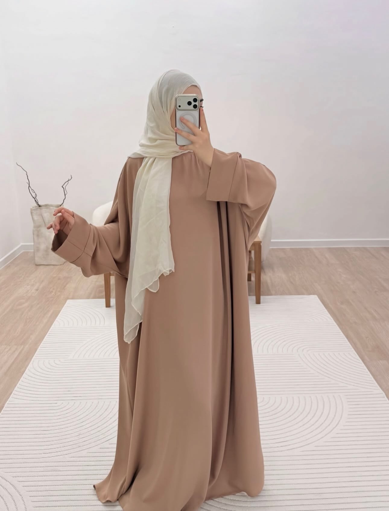 Abaya bezhë e gjerë me hixhab – PURE MODESTY (2)