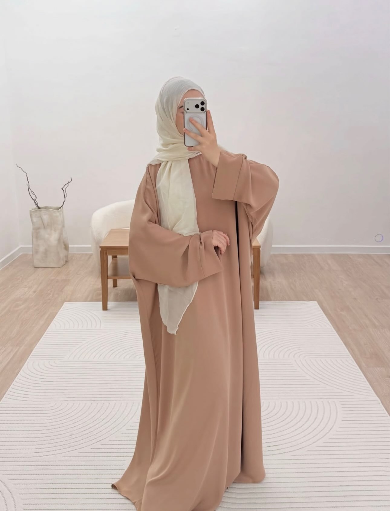 Abaya bezhë e gjerë me hixhab – PURE MODESTY (3)