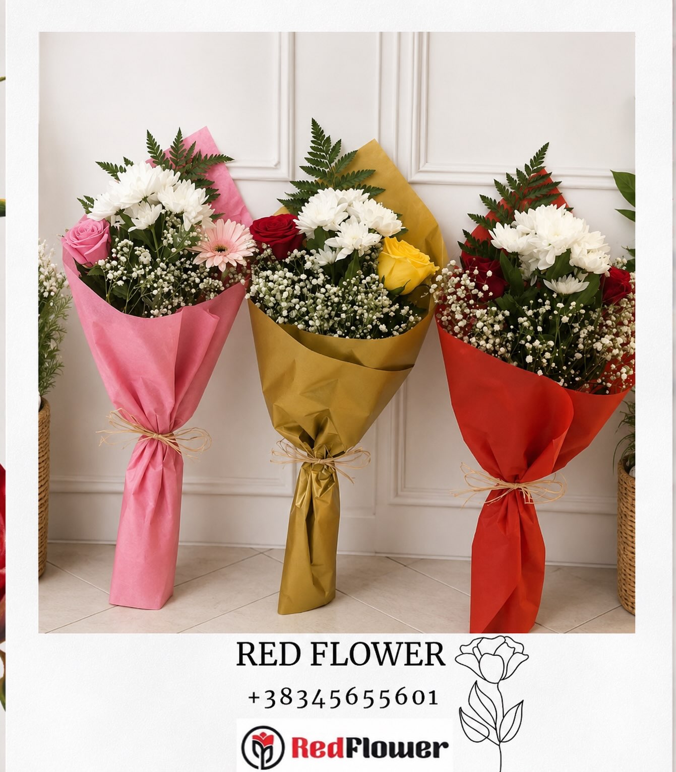 Buqetë lulesh për mësuesen – Red Flower