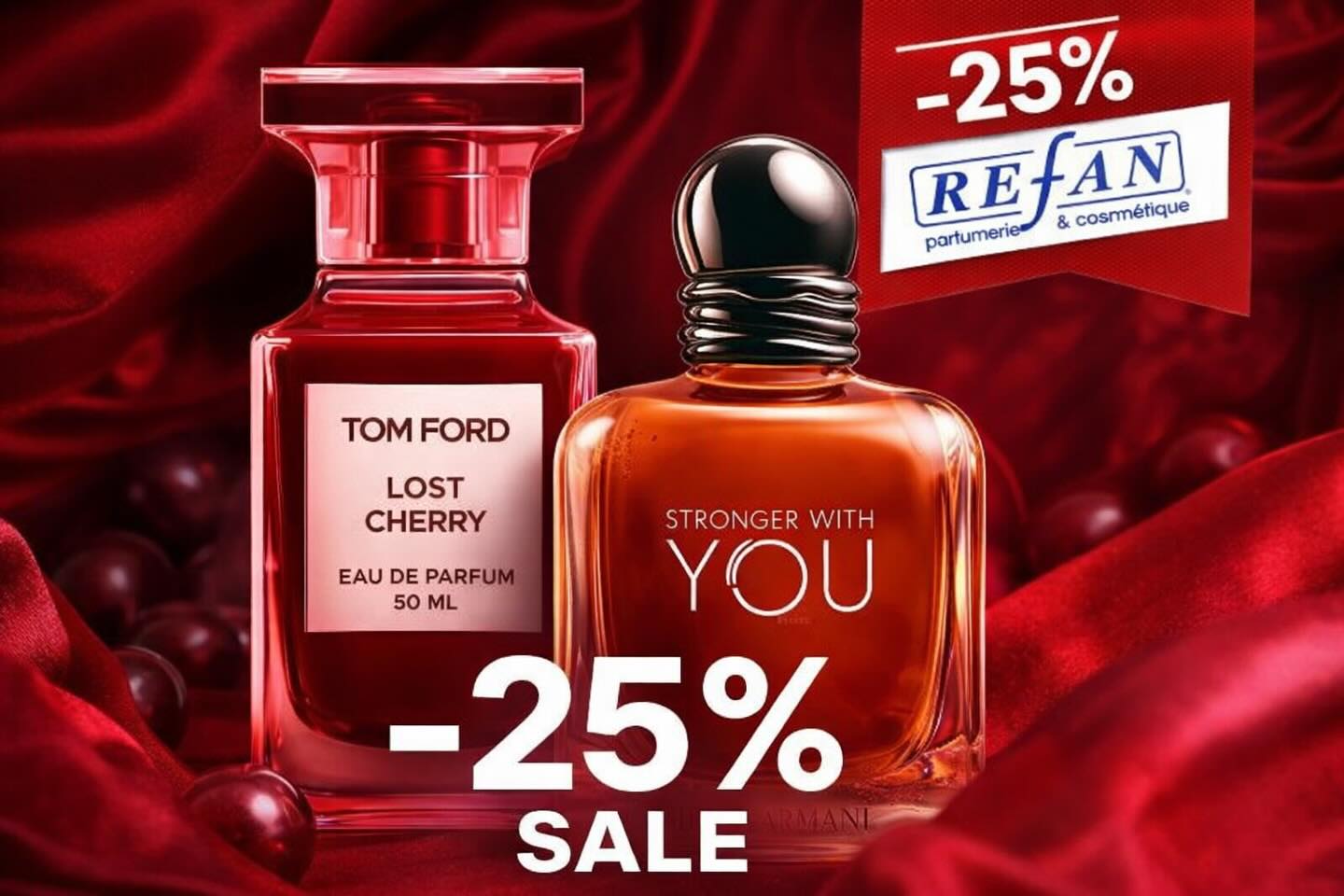 Parfume Tom Ford Lost Cherry dhe Armani Stronger – Refan Parfumerie