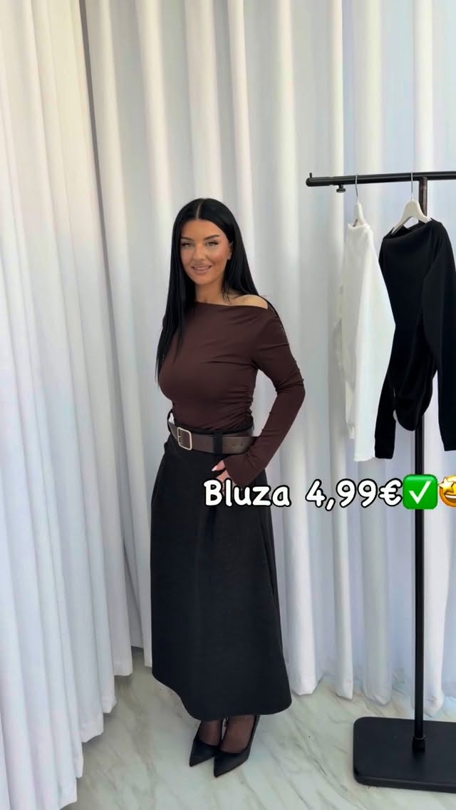 Bluzë femrash kafe me supe të zbuluara – Rera Collection FERIZAJ