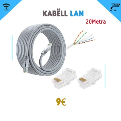 Kabllo LAN 20 metra me konektorë