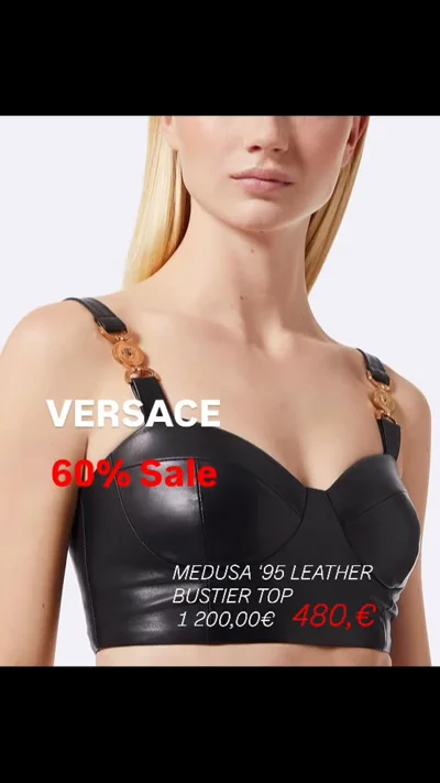 Top bustier lëkure Versace Medusa 95