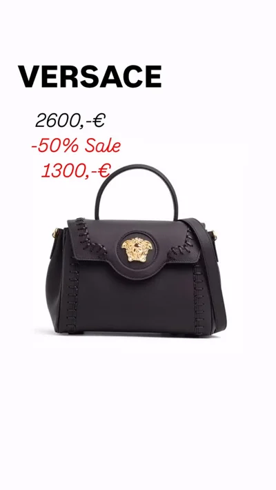 Çantë dore e zezë Versace La Medusa