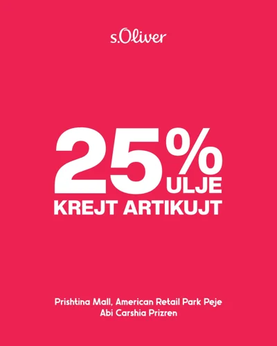 Ulje 25% në të gjithë artikujt s.Oliver