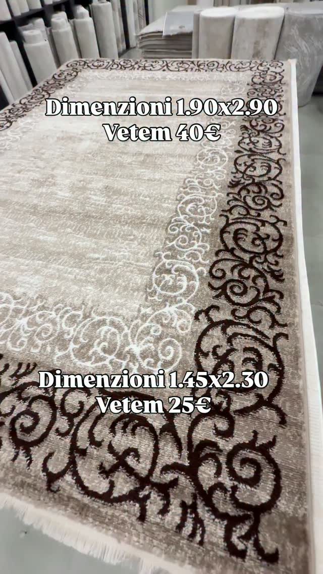 Tepih bezhë me bordurë klasike kafe 190x290 – Tepiha HadiHome