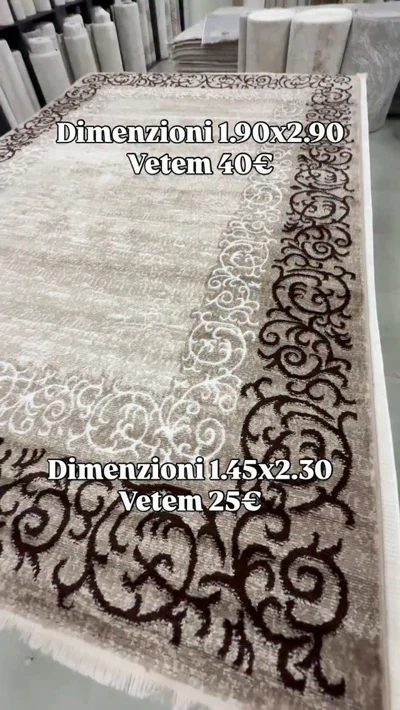Tepih bezhë me bordurë klasike kafe 190x290