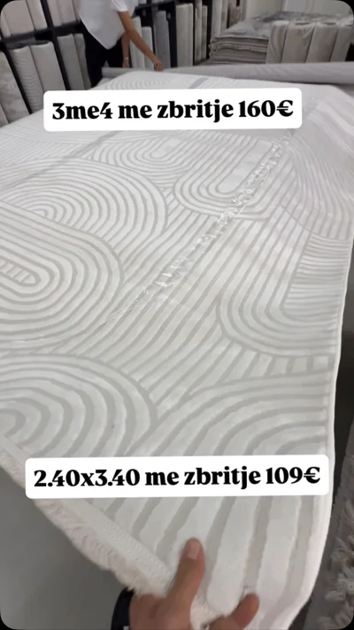 Tepih krem me reliev valësh 240x340