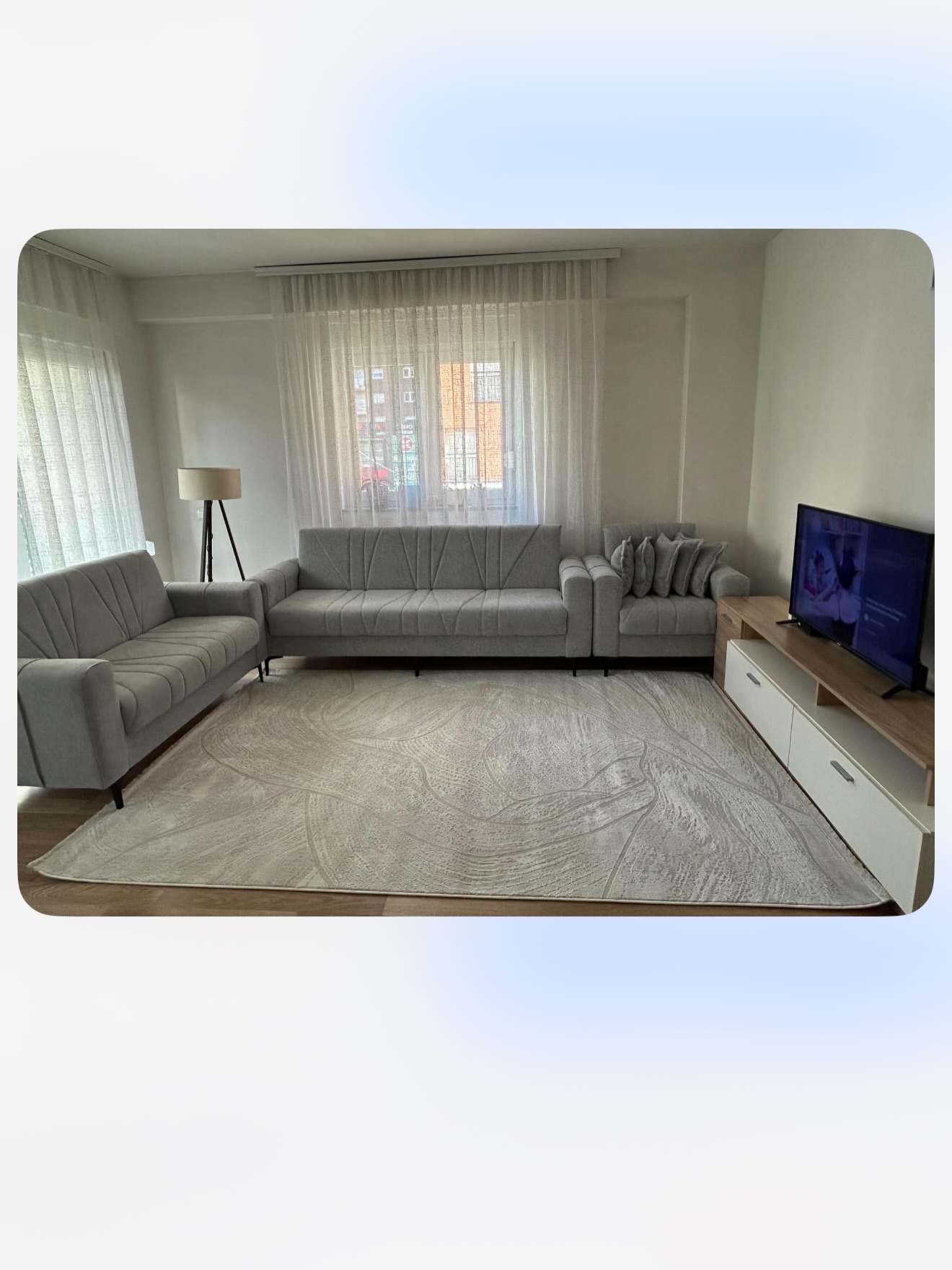 Tepih gri modern për sallon – Tepiha HadiHome (2)