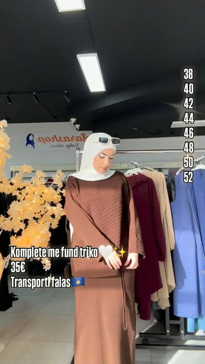Komplet triko dimri kafe me fund