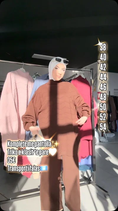 Komplet triko dimri kafe me pantallona