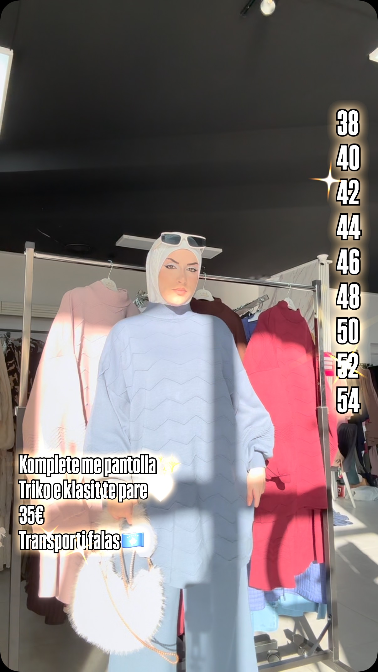 Komplet triko dimri blu e çelët me pantallona – SaraShop Veshje Islame