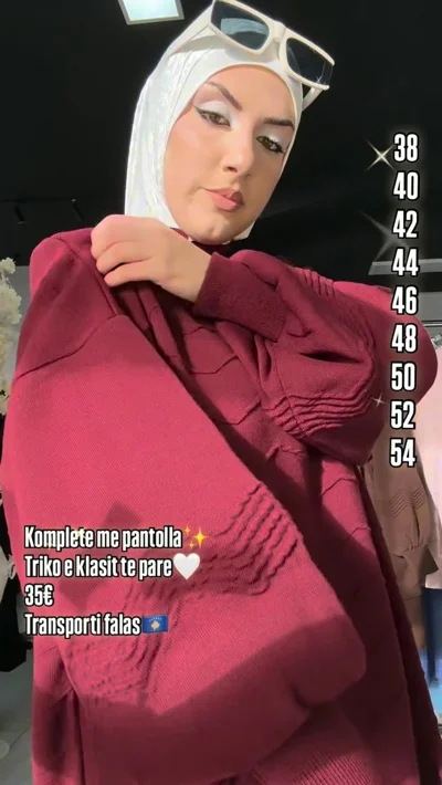 Komplet triko dimri bordo me pantallona