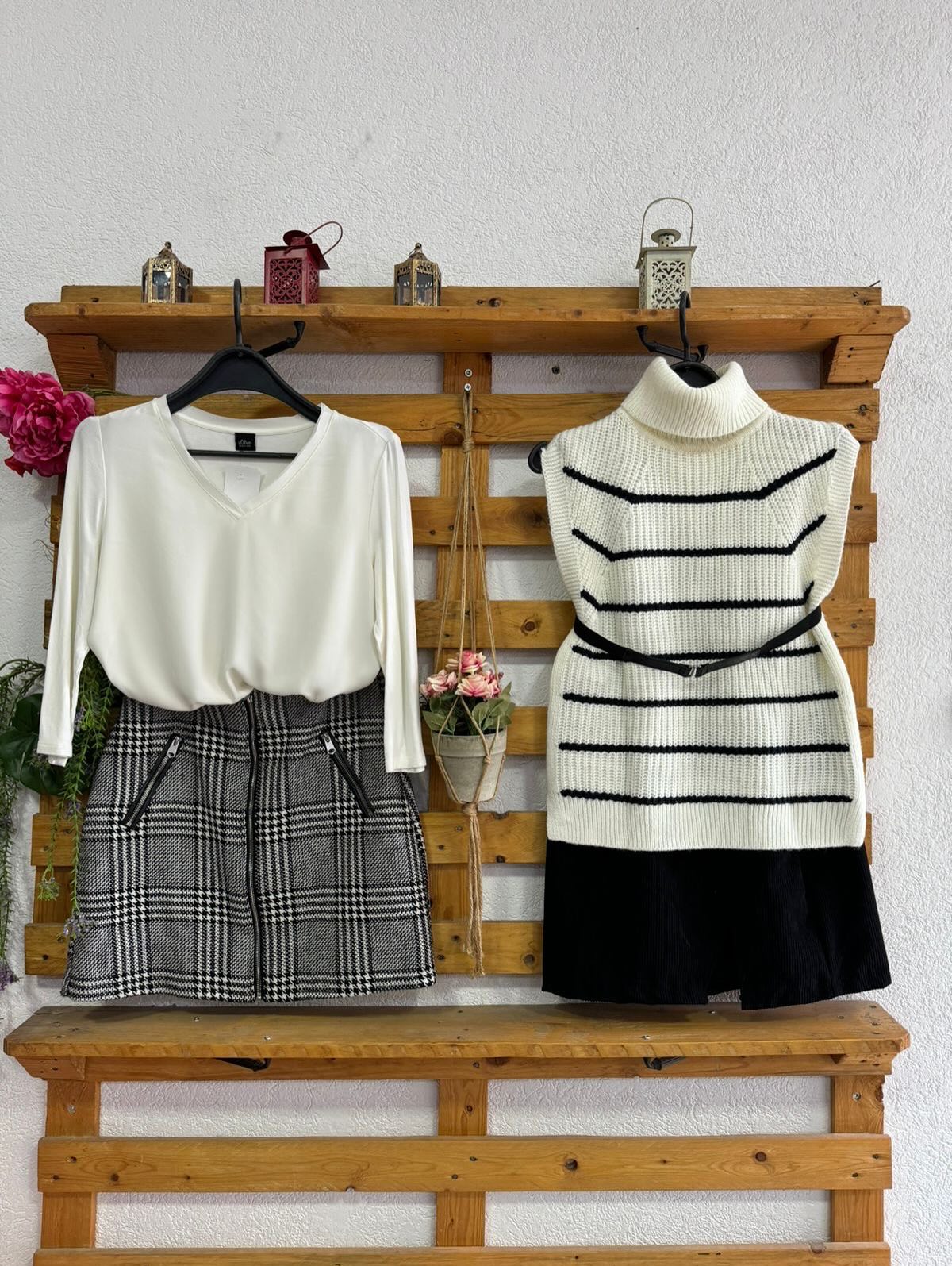 Pallto e kuqe dhe triko Love me xhinse – Second Store | Mitrovicë (2)