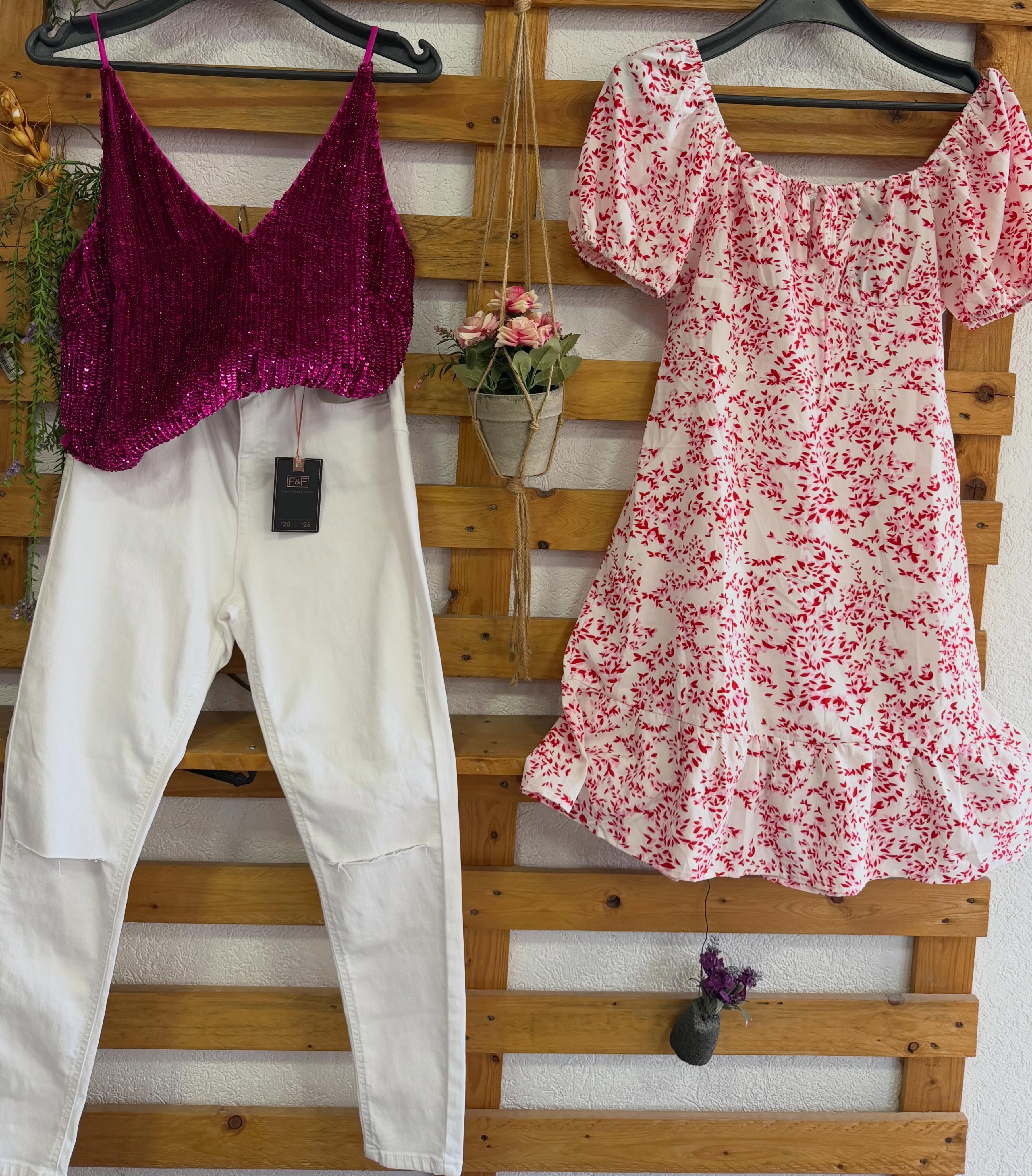 Bluzë rozë dhe fustan rozë me pika – Second Store | Mitrovicë (2)