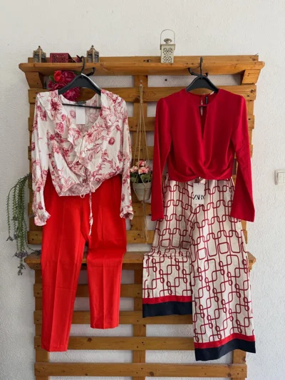Bluza dhe pantallona të kuqe për femra