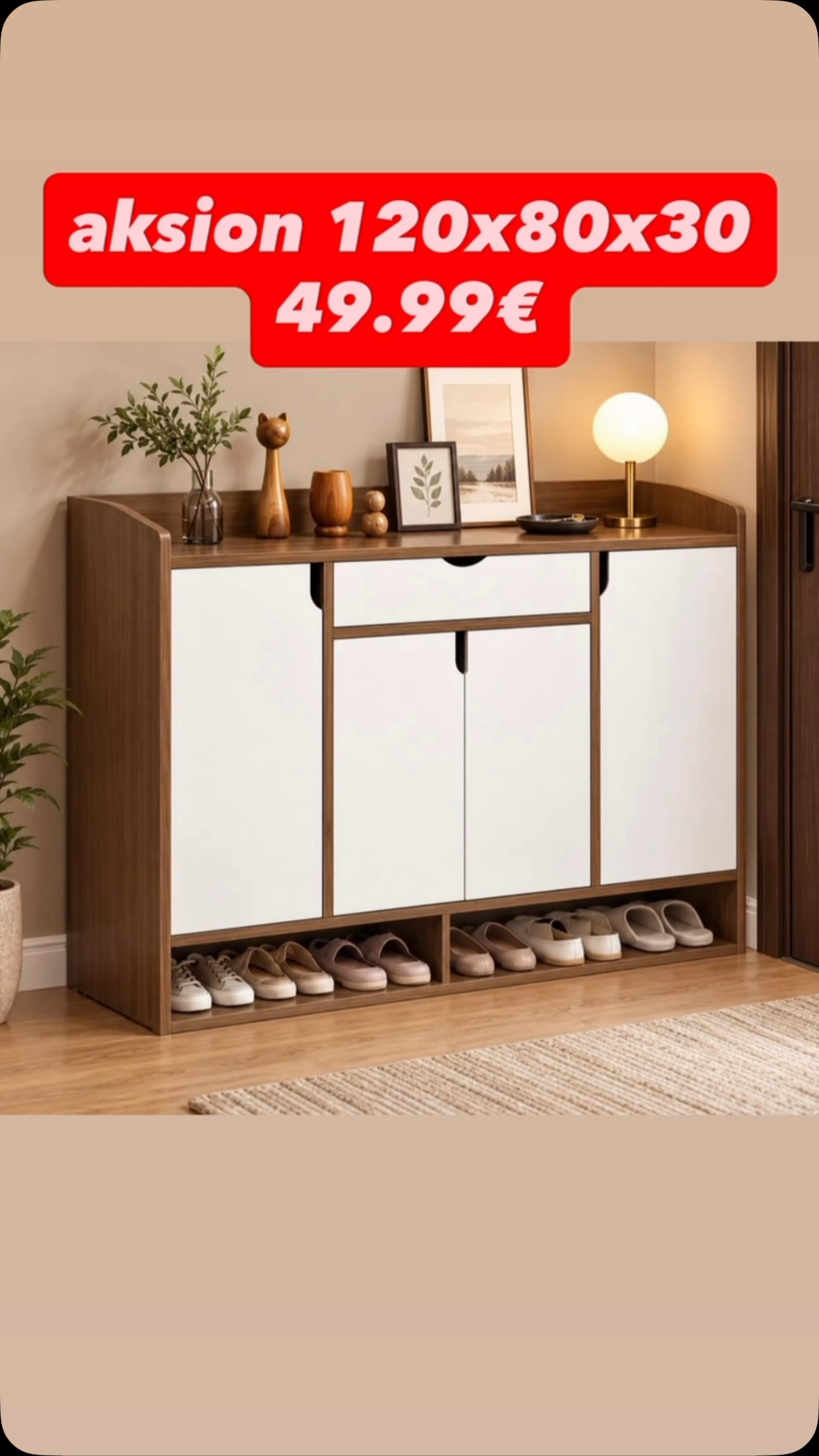 Dollap këpucësh i bardhë 120x80x30 cm – Shtëpia E Mallrave-Robna Kuča