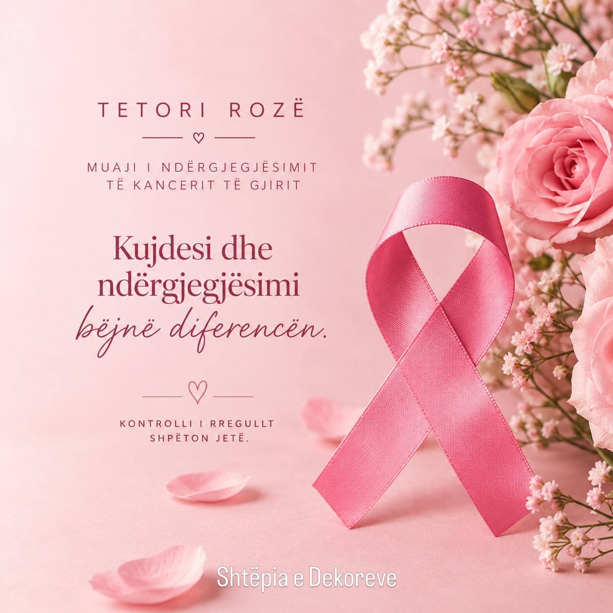 Poster për Tetorin Rozë – SHTËPIA E DEKOREVE