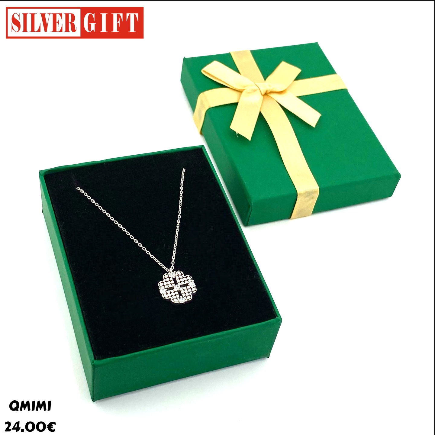 Varëse argjendi me tërfil me gurë – SILVER GIFT