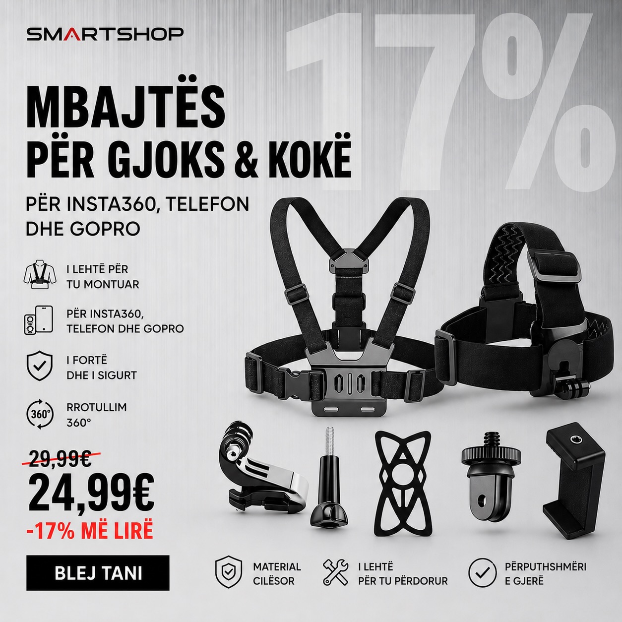 Set 7 pjesësh mbajtës për gjoks dhe kokë – Smart Shop