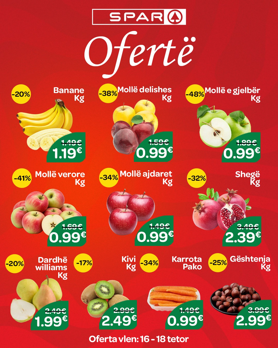 Fruta dhe perime të freskëta në ofertë – SPAR Kosova