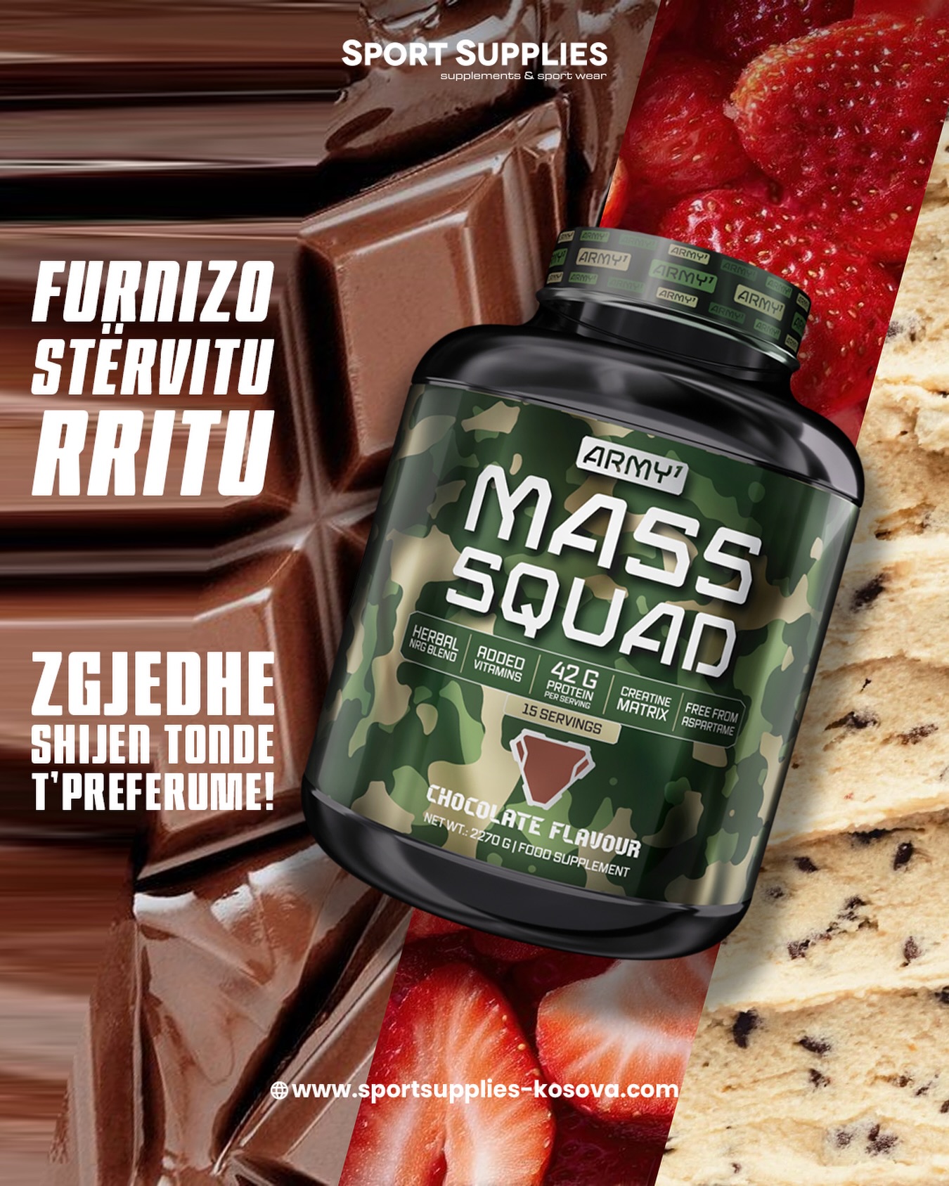 Mass gainer Army1 Mass Squad me 42g proteinë – Sport Supplies L.L.C
