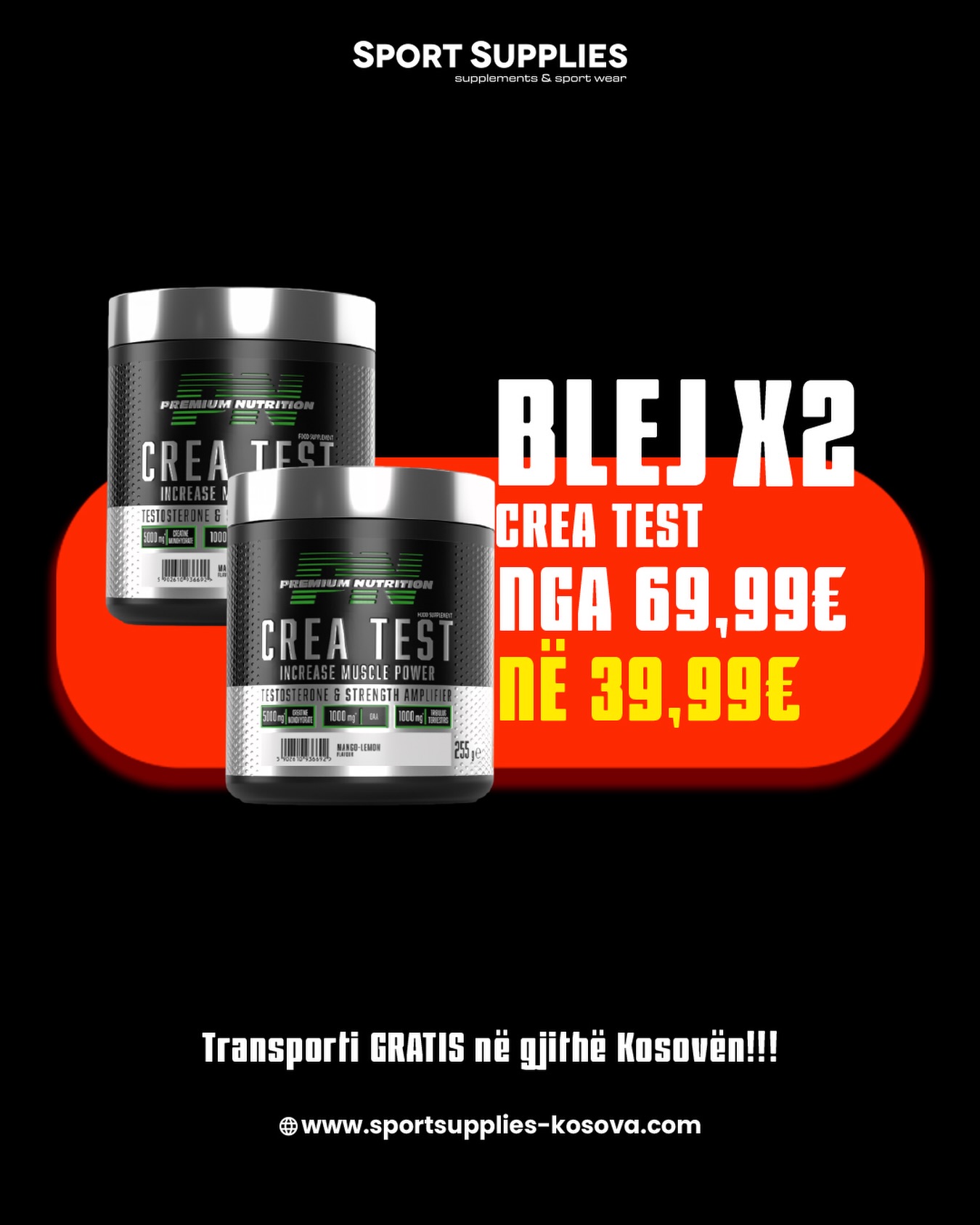 Dy kuti kreatinë Crea Test 255g me tribulus – Sport Supplies L.L.C