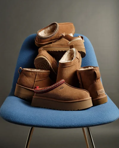 Pantofla UGG Tazz kafe të çelët me platformë