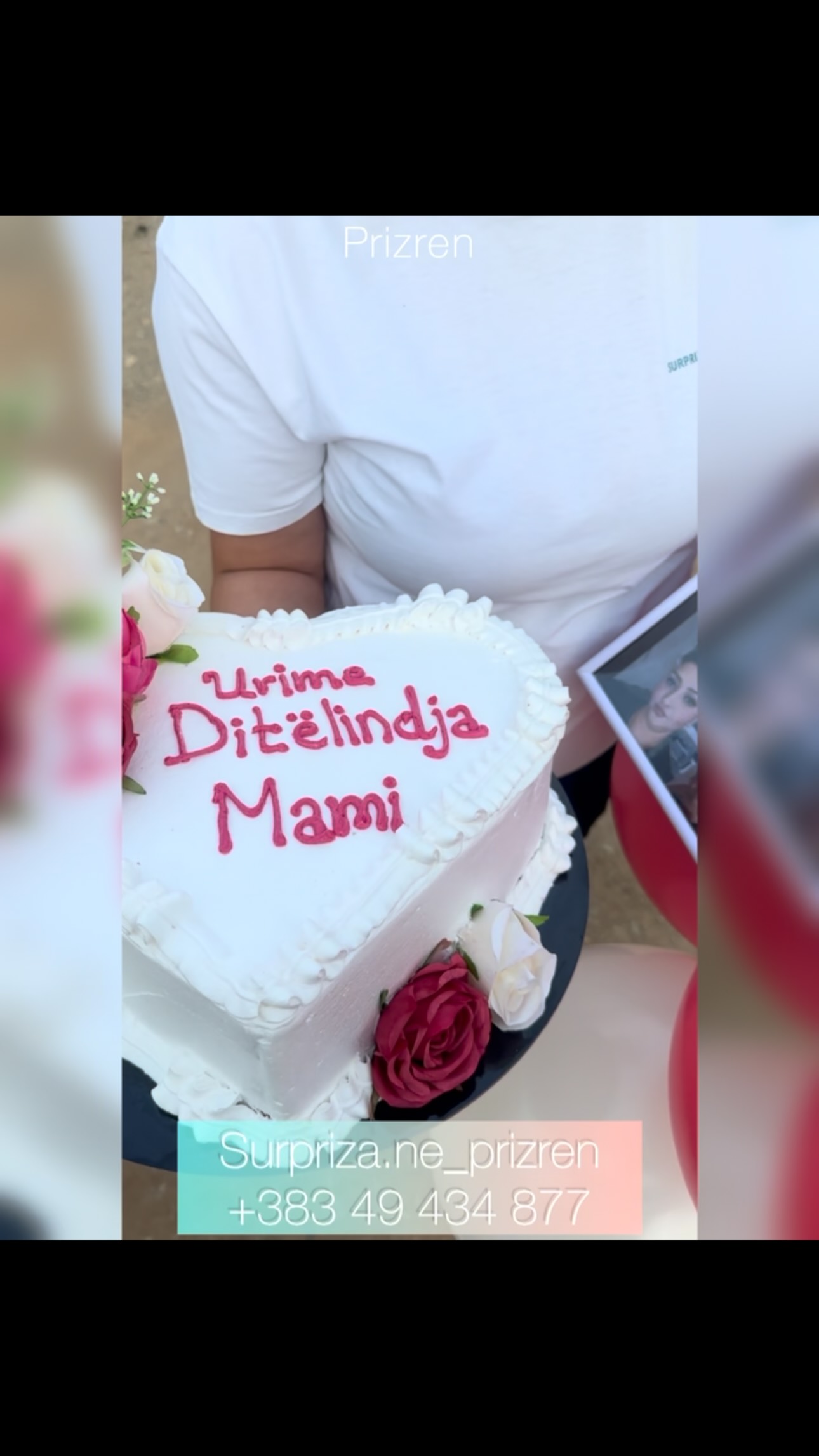 Tortë ditëlindjeje për mamin me trëndafila – Surpriza në Prizren