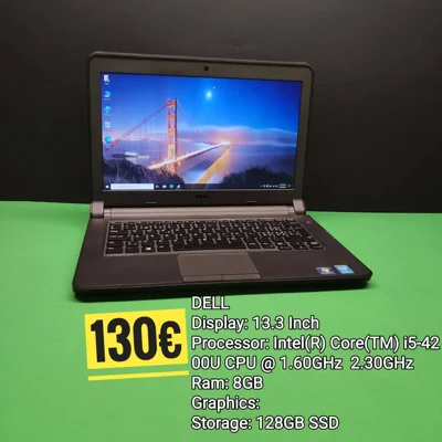 Laptop Dell 13.3 inç i5 8GB SSD