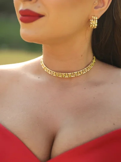 Gjerdan ari choker me motiv grek dhe vathë