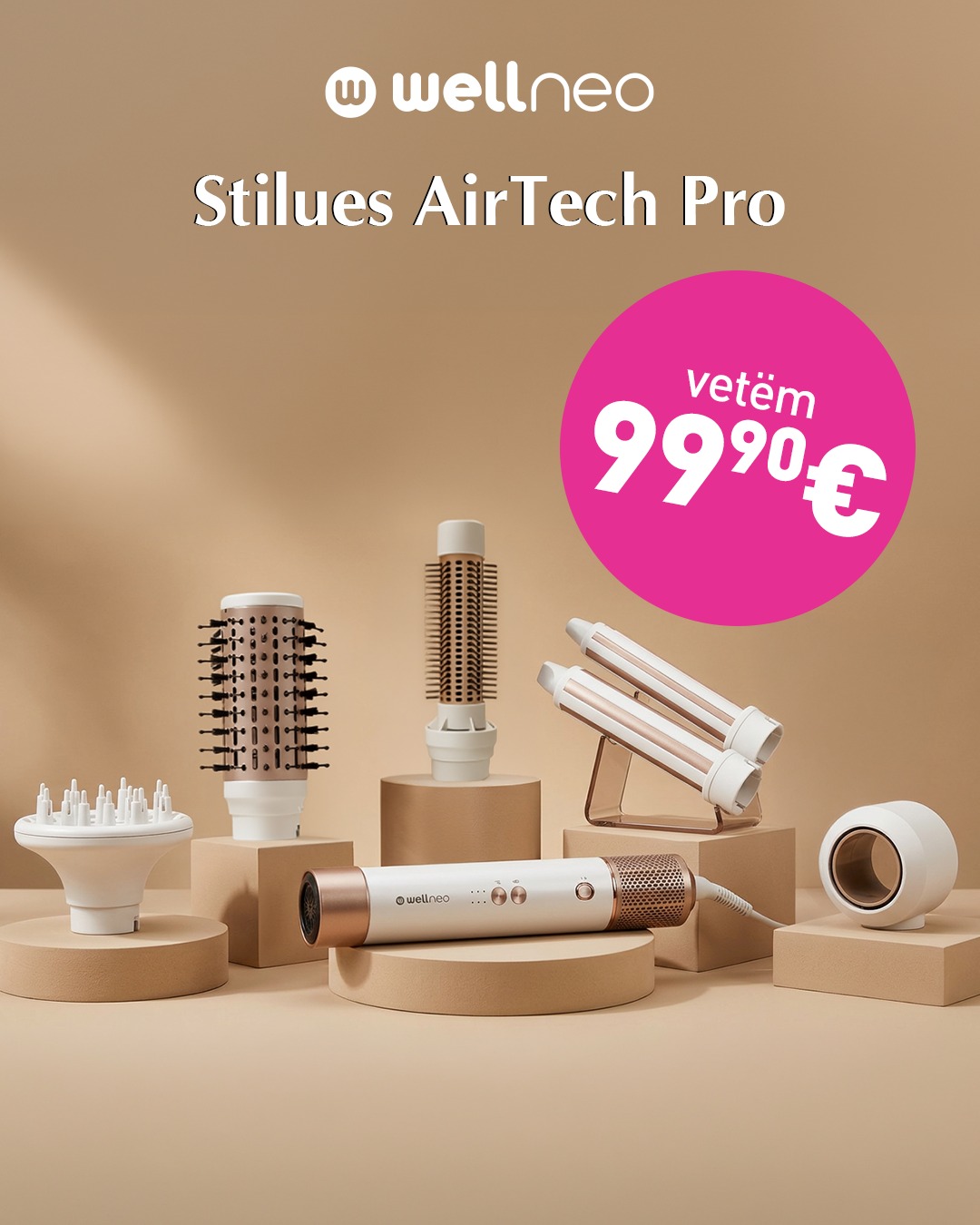 Tharëse dhe stilues flokësh AirTech Pro Wellneo – TopShop 🇽🇰