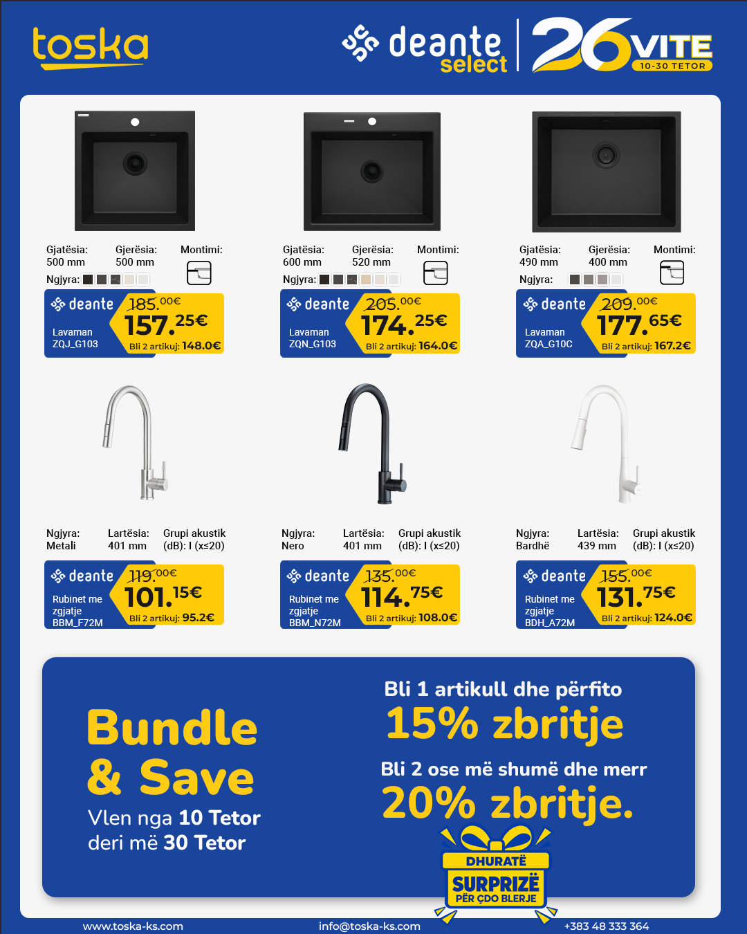 Lavamanë graniti dhe rubineta kuzhine Deante – Toska Electronics