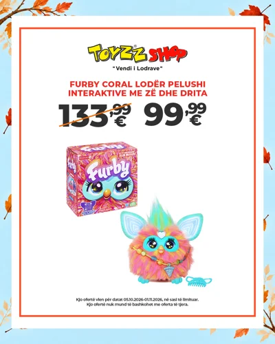 Furby coral lodër pelushi interaktive me zë dhe drita