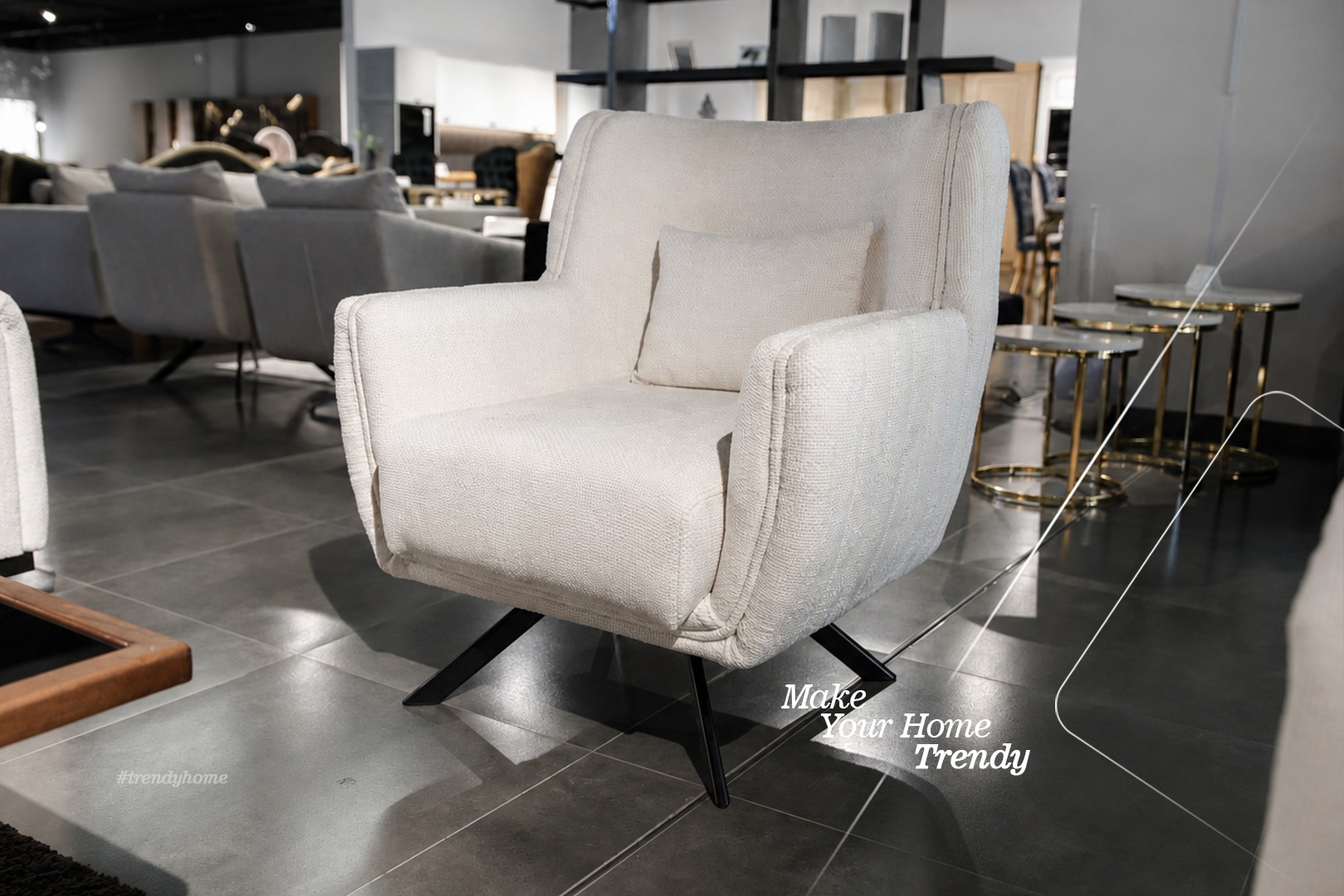 Set divanesh i bardhë modern – Trendy Home (4)