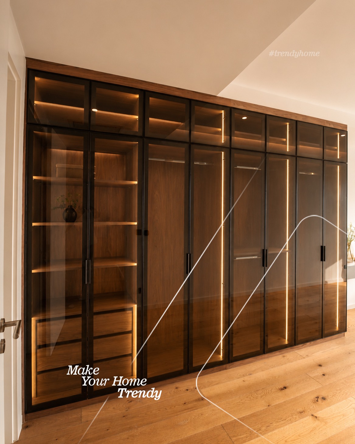 Dhomë gjumi me dru dhe ndriçim elegant – Trendy Home (3)