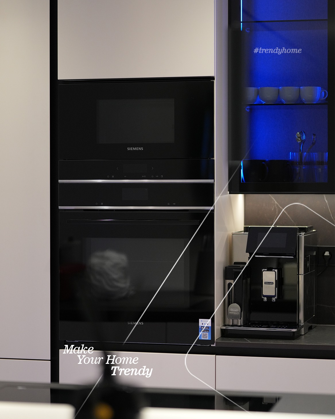 Kuzhinë moderne me ishull dhe ndriçim LED – Trendy Home (3)