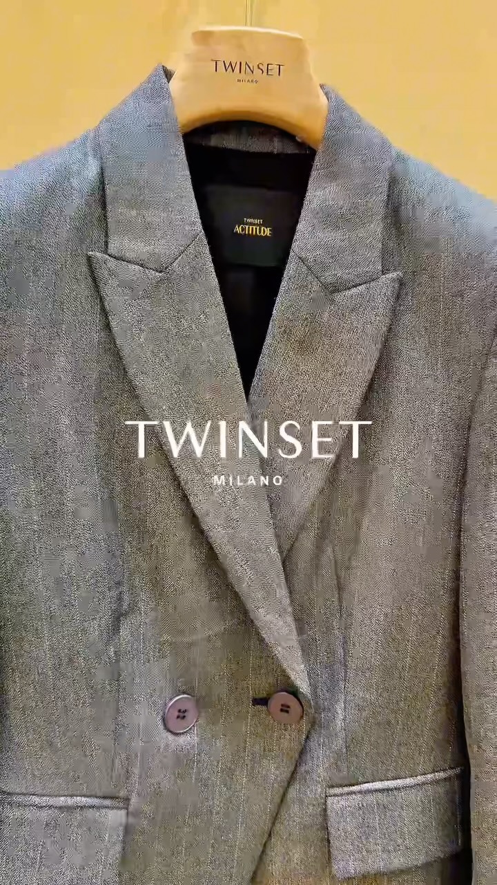Xhaketë blazer gri Twinset me dy rreshta pullash – Twinset Prishtina