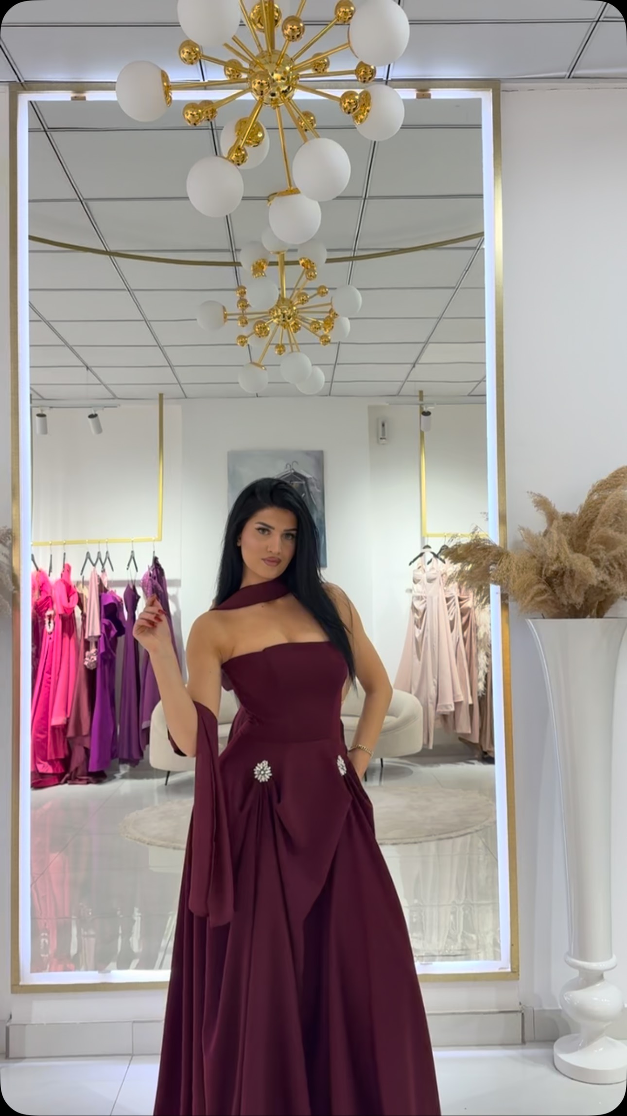 Fustan bordo pa rripa me shall – Unique Dresses