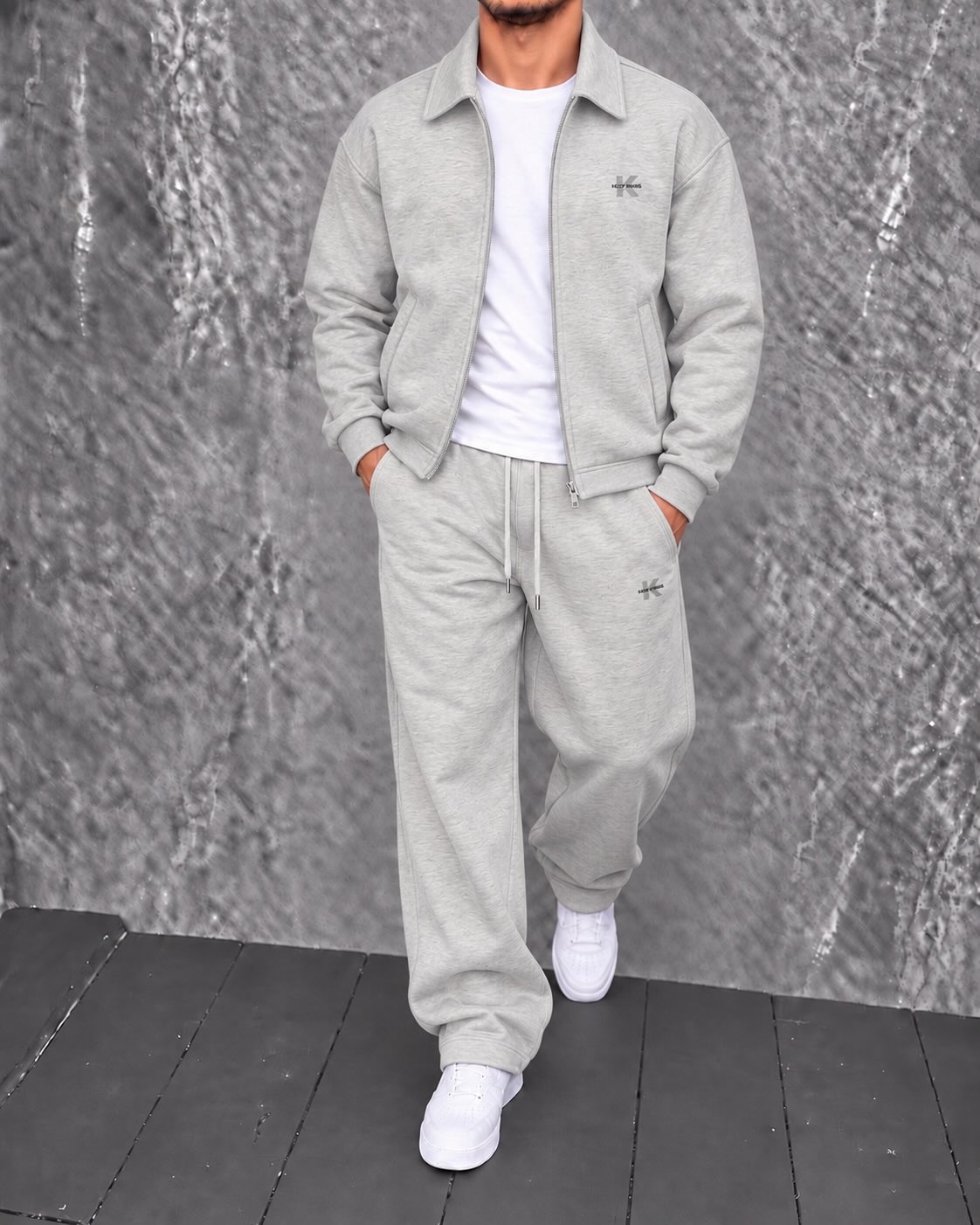 Komplet trenerkash gri për meshkuj – URBAN Clothing Store®️