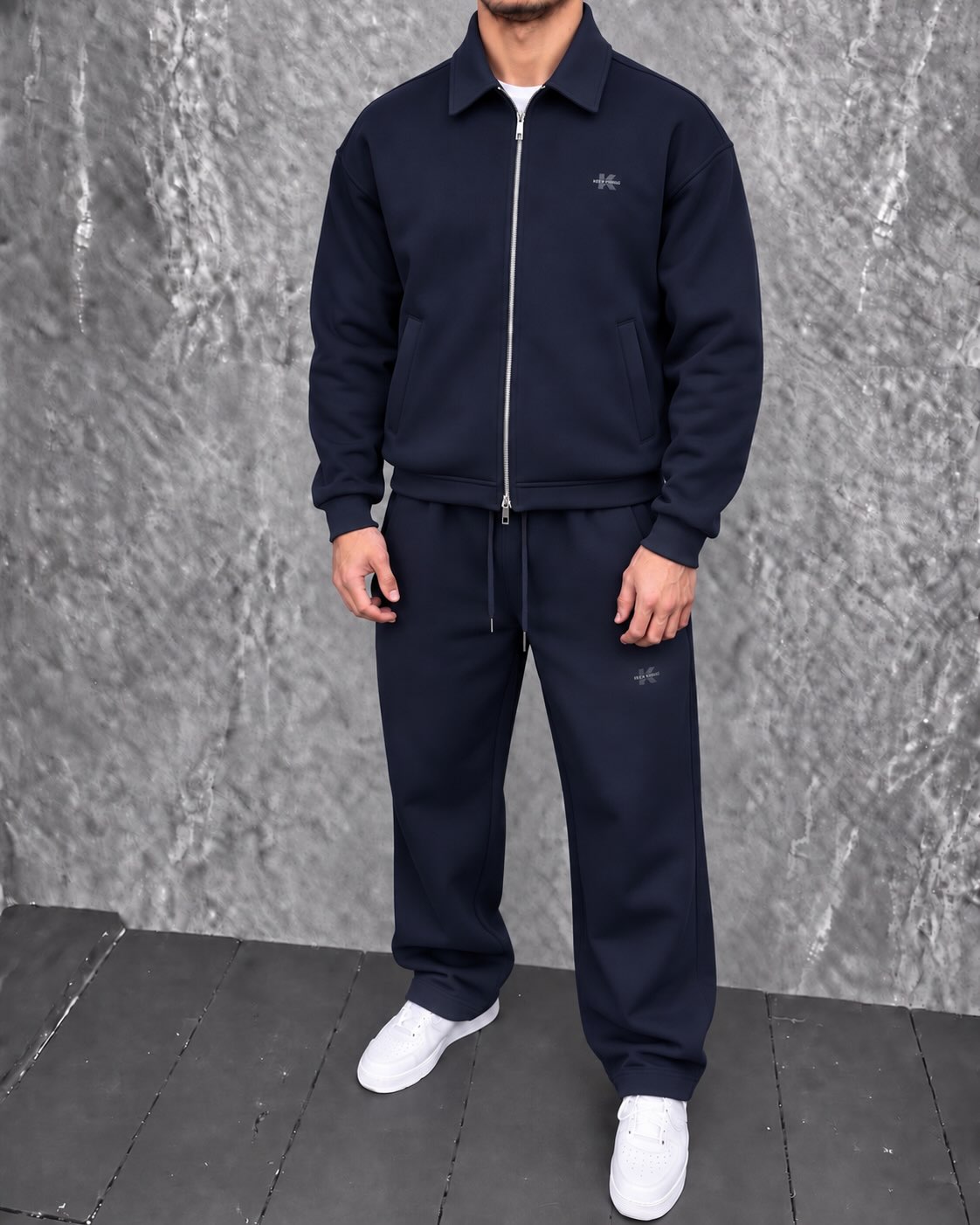 Komplet trenerkash blu e errët për meshkuj – URBAN Clothing Store®️ (2)