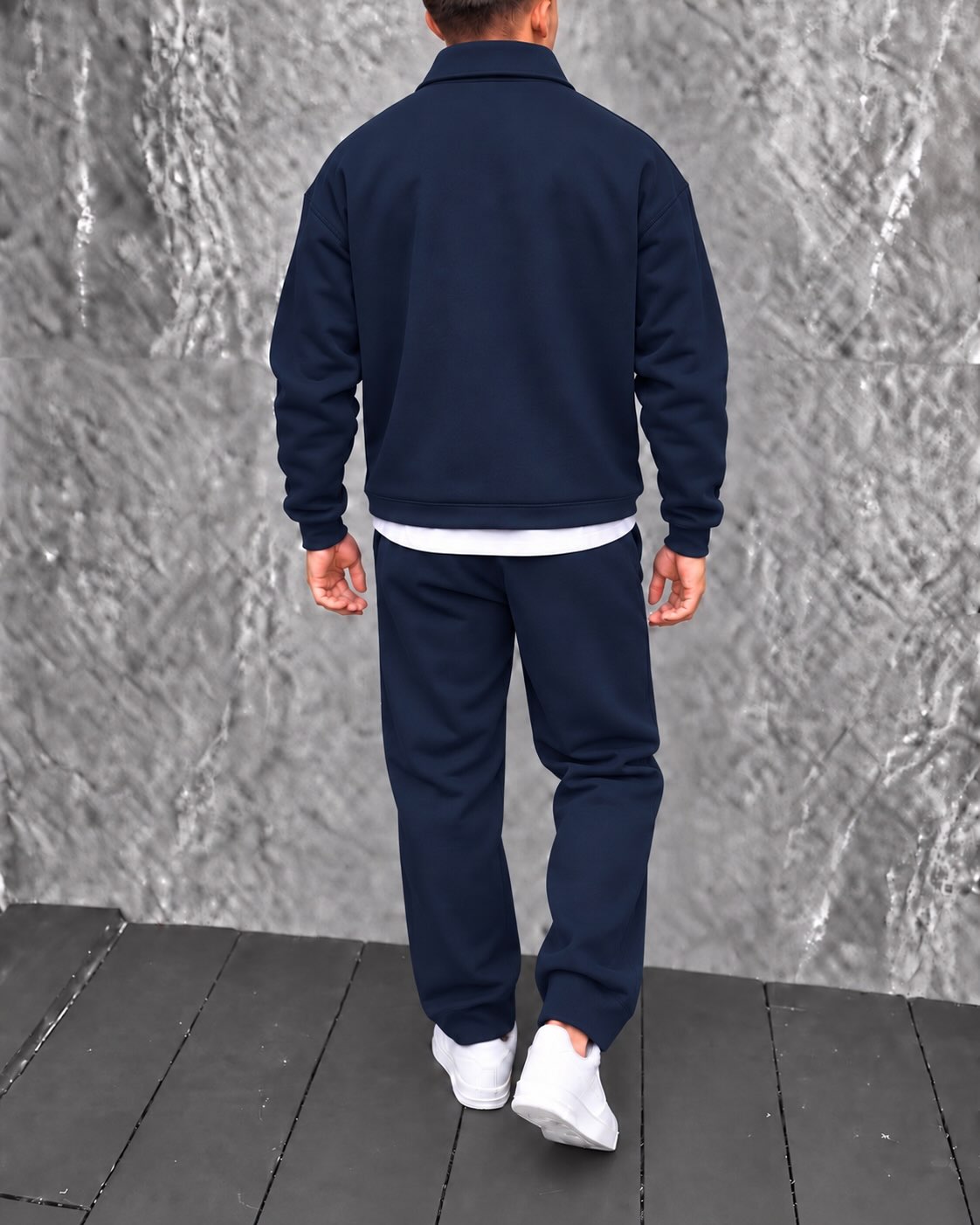 Komplet trenerkash blu e errët për meshkuj – URBAN Clothing Store®️ (3)