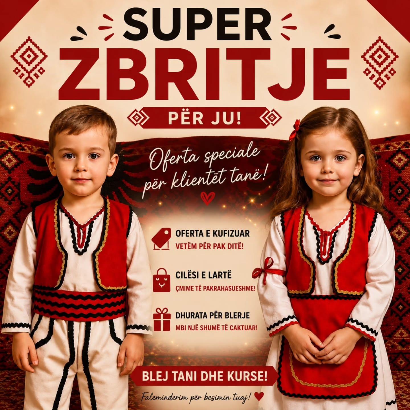 Veshje kombëtare për djem dhe vajza – Veshje per femije me elemente kombetare 🧚‍♂️🧚‍♀️