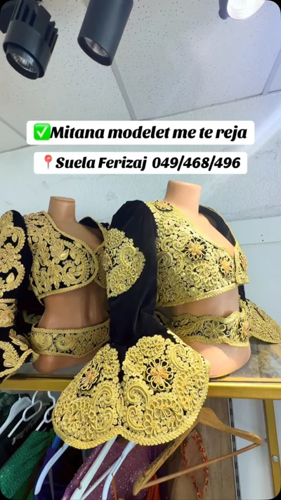 Mitana tradicionale të zeza me qëndisje ari