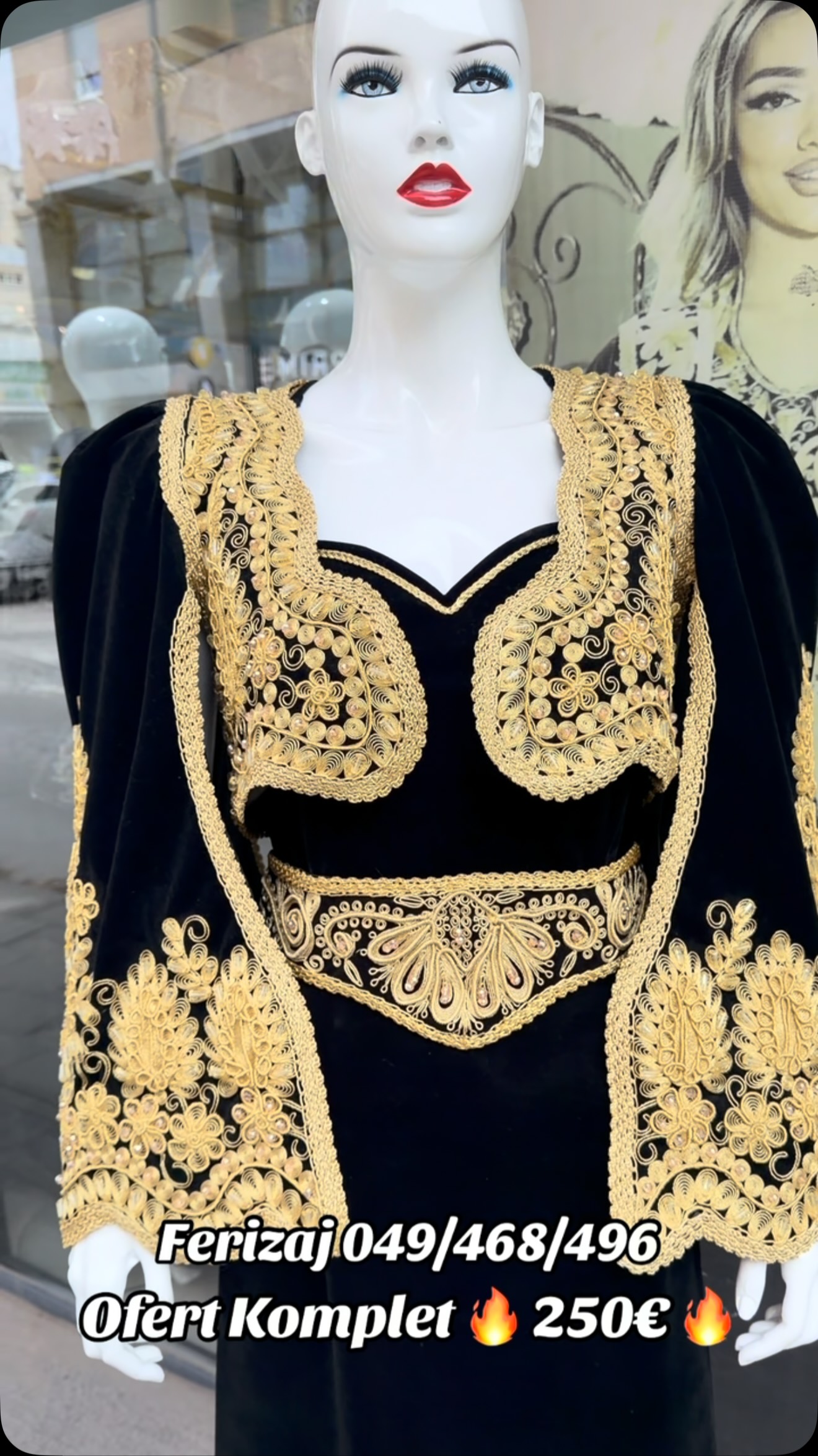 Komplet tradicional i zi me qëndisje ari – 𝘉𝘖𝘜𝘛𝘐𝘘𝘜𝘌 𝘚𝘜𝘌𝘓𝘈 📞049/468/496 Whatsapp /Viber