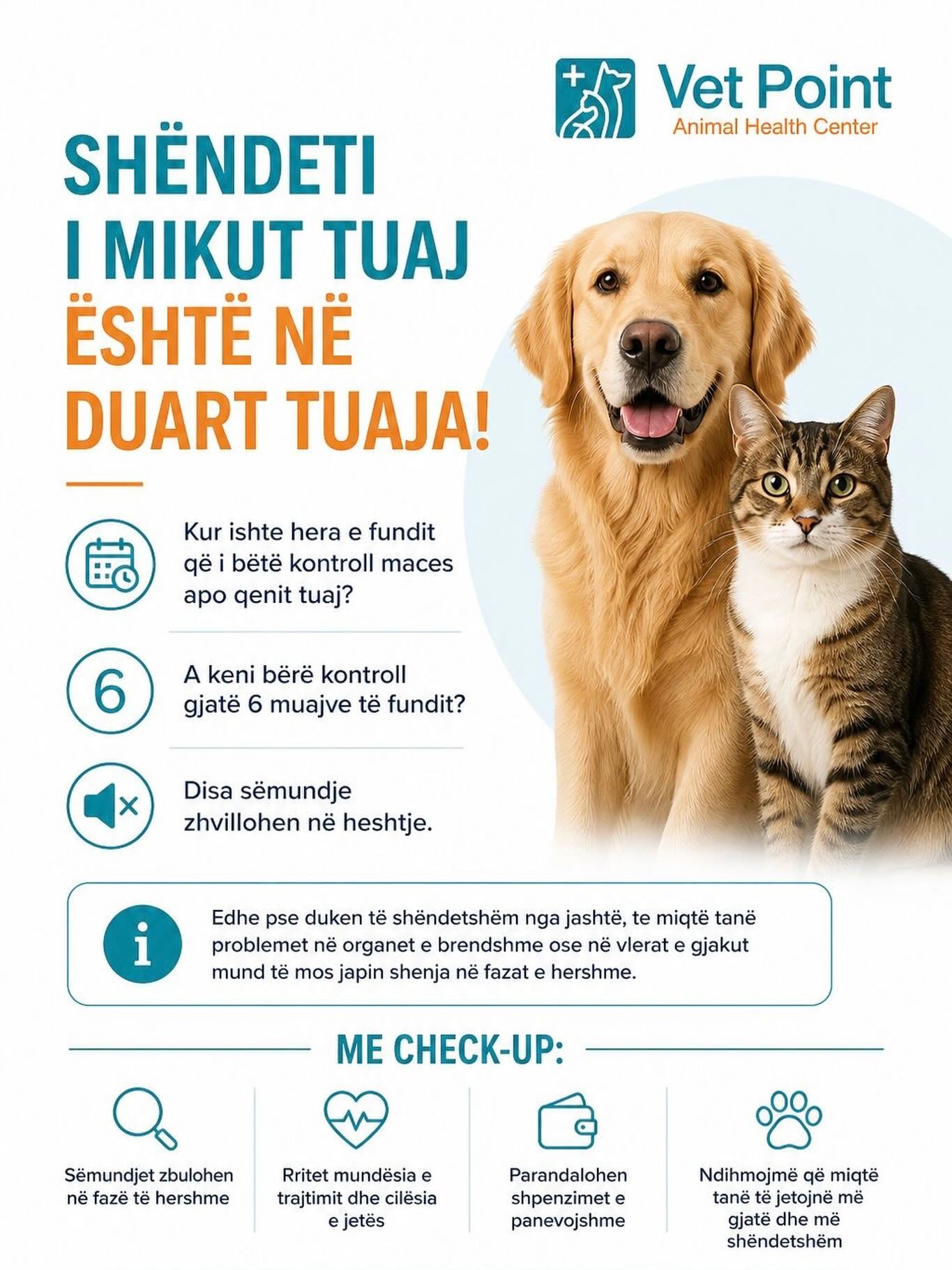 Kontroll shëndetësor për qen dhe mace – Vet Point Prishtina