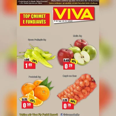 Oferta për fruta dhe perime të freskëta