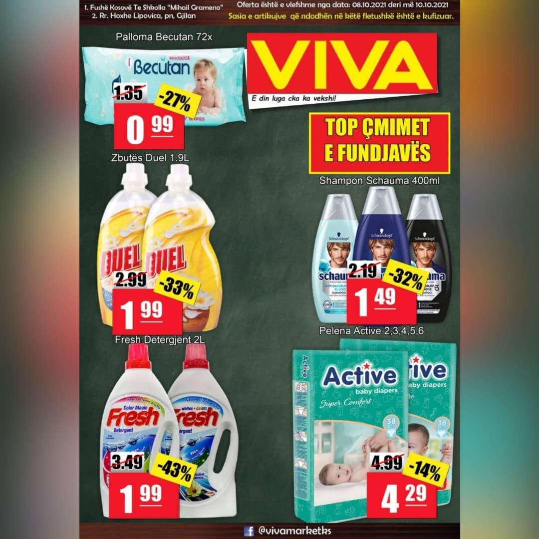 Oferta për detergjent pelena dhe shampo – vivamarket.ks