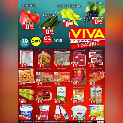 Fletëpalosje me oferta për ushqime dhe perime